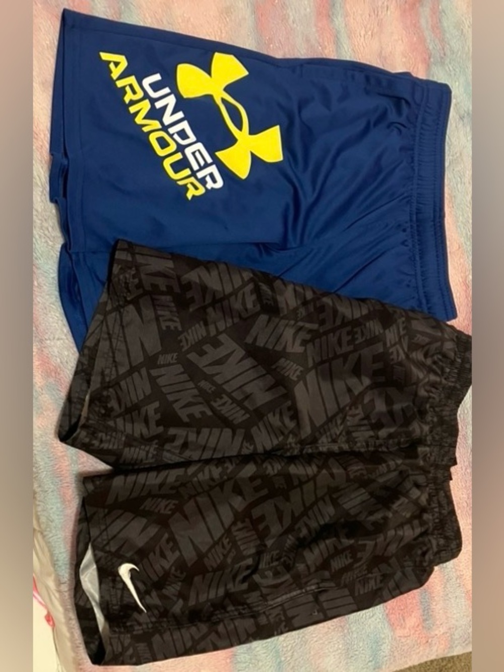Under Armour Blue Shorts with Yellow Logo for Kids